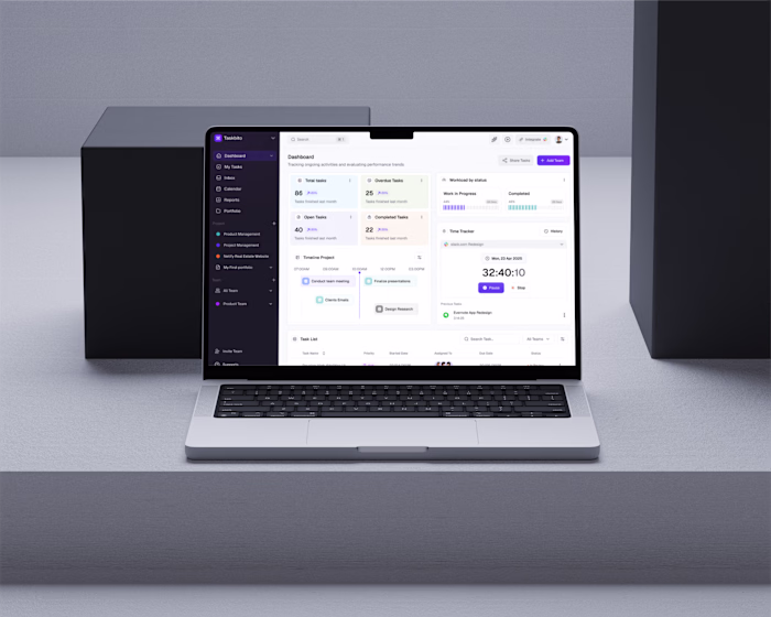 Dashboard UI Design for Taskbito