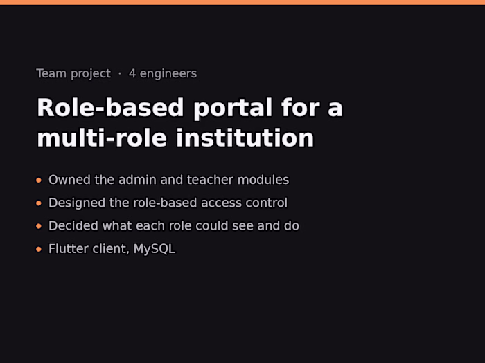 Role-based portal for a multi-role institution