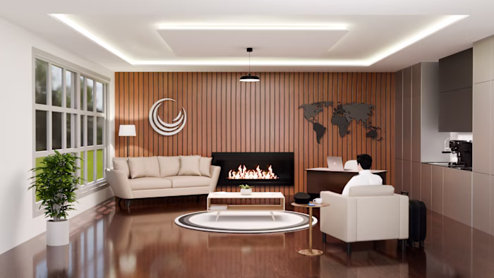 A custom 3D interior built