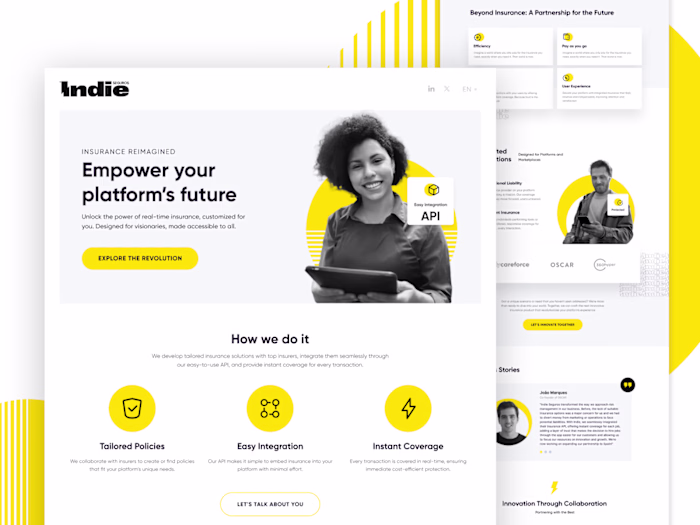 Indie Seguros website