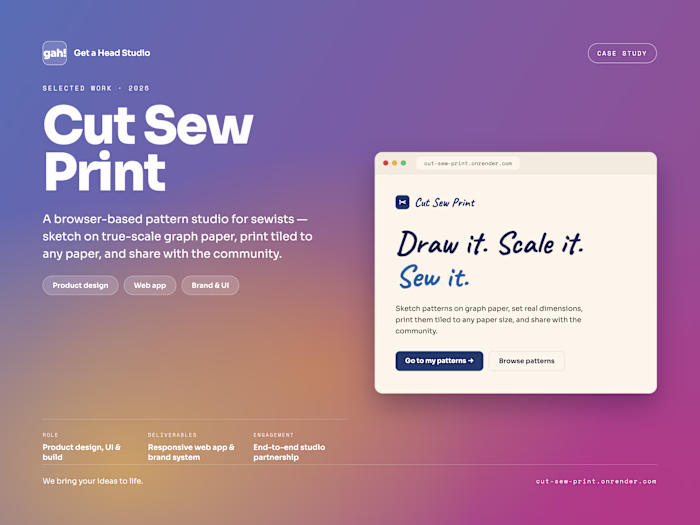 Cut, Sew & Print Sewing Pattern Tool Development