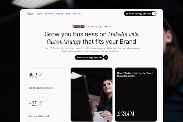Hero section concept for Linkedin