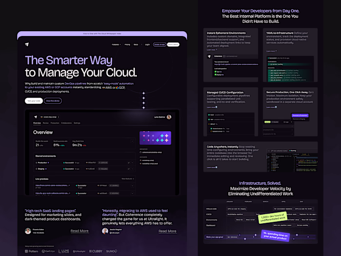 SaaS Landing Page Design for DevOps Platform