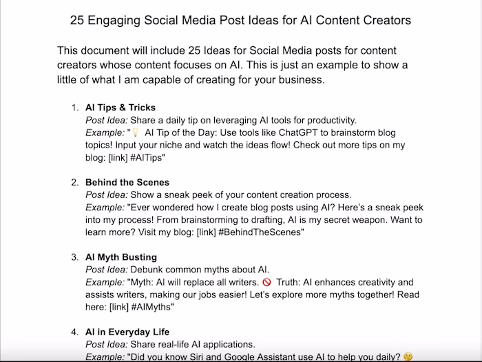 25 Engaging Social Media Post Ideas for AI Content Creators