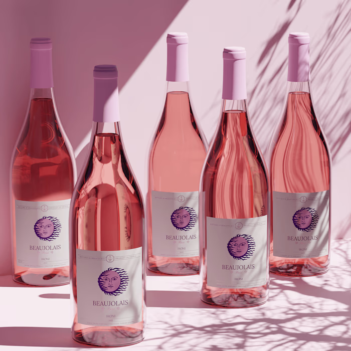 Rose Wine bottle :: Label Design 