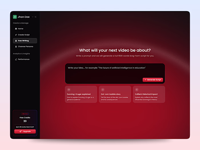 Katria, a YouTube Script Generetor