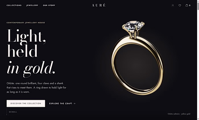 Auré: Luxury Jewellery E-Commerce Demo (Next.js)