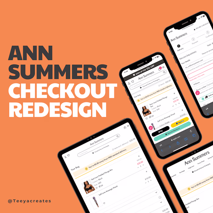 E-commerce UX Overhaul for Ann Summers Checkout 
