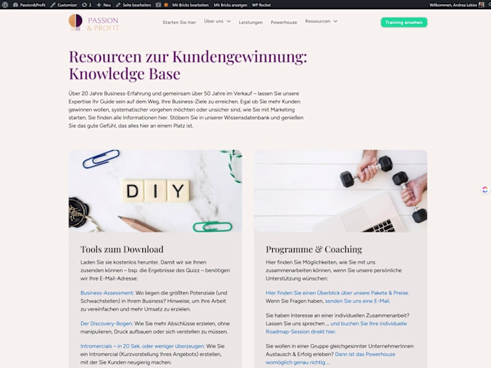 Ressourcen Page (Start here)