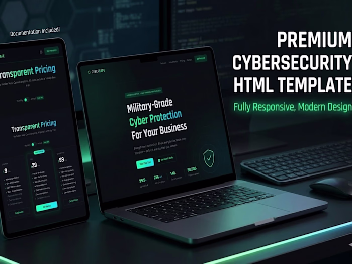 Premium dark-mode HTML template for
