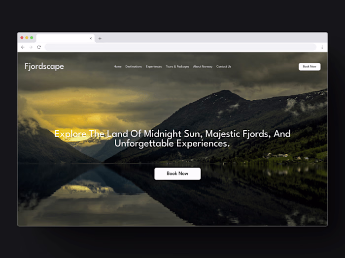 Fjordscape: Travel Landing Page Design