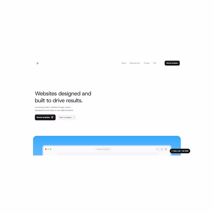 Minimalistic hero section