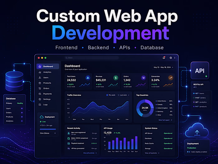 I develop custom web applications