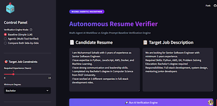 Autonomous AI Agent Resume & Portfolio Verifier An autonomou...