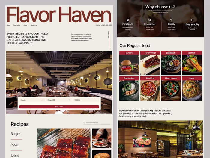 Wordpress Restaurant Website Design &