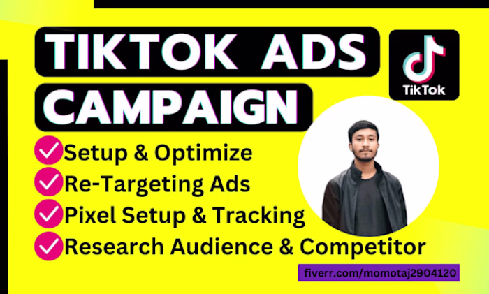 I will setup tik tok ads campaign, tik tok ads, tiktok advertis…