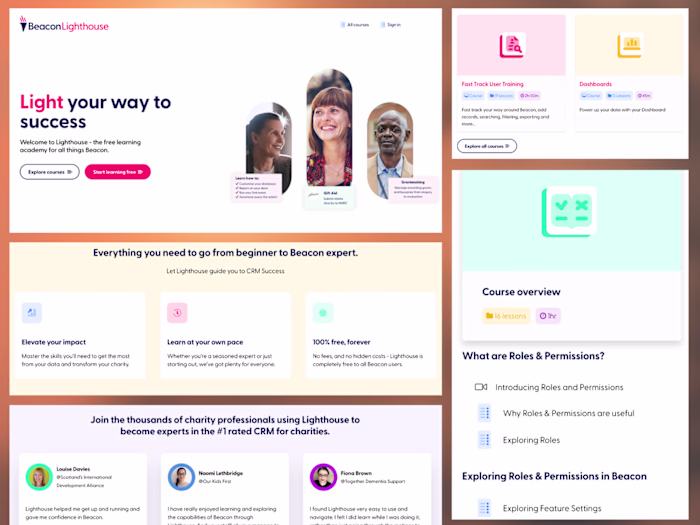 Website for BeaconCRM Academy on Thinkific