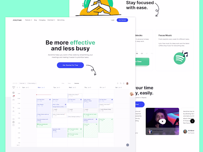 SaaS landing page (Aerotime)