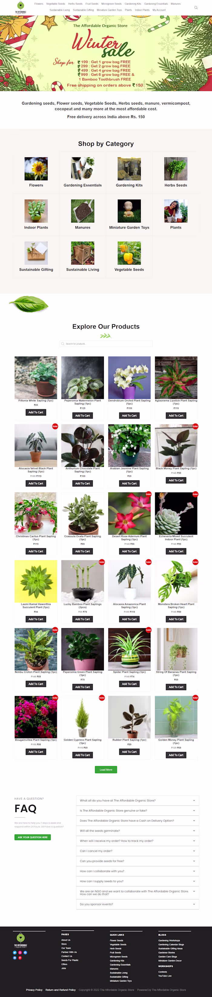 The Affordable Organic Store - Plantation Ecommerce