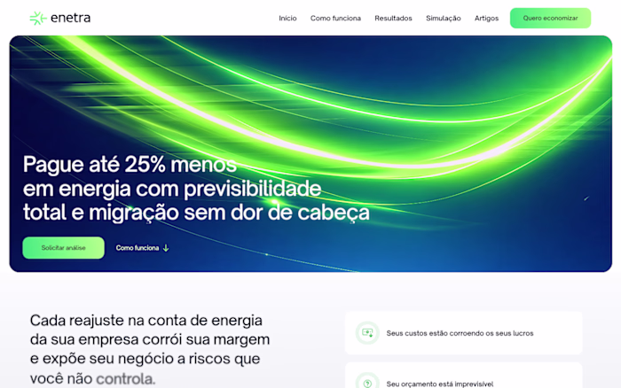 Enetra — B2B website for an energy migration company (Framer)