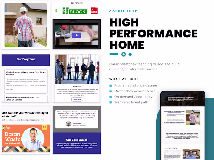  Website Build for Energy-Efficient Training on Kajabi