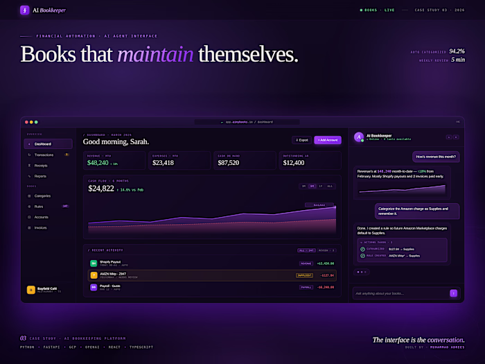 AI Bookkeeping Platform — Books That Maintain Themselves🔥