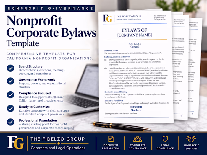 Developed a customizable bylaws template