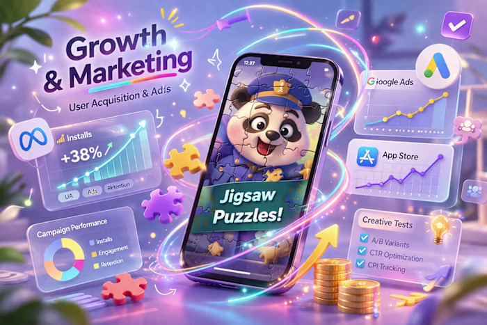 Growth & Marketing for PuzzleFree
Managed