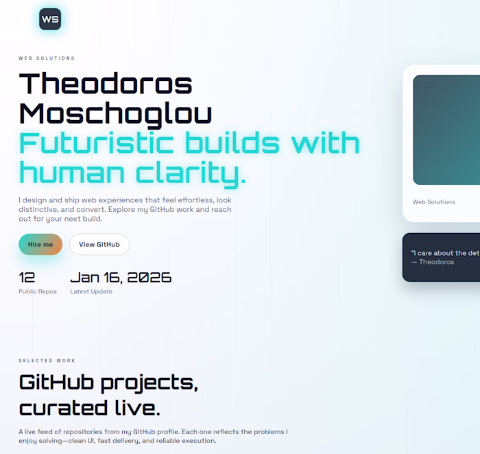 Just finished polishing my portfolio soon the domain will pr...