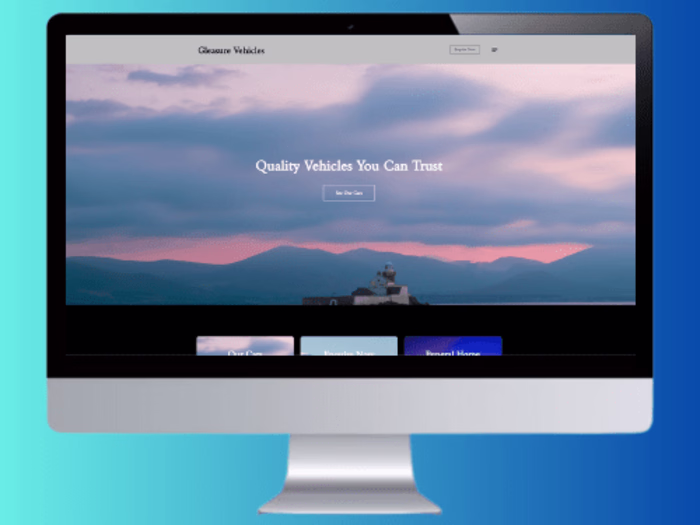Custom Web Design for Gleasure Vehicles