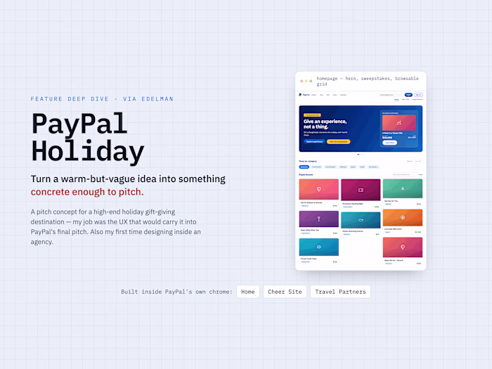 PayPal Holiday: from a warm idea to a pitch you can point at