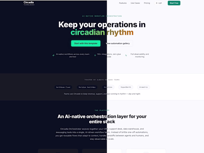 Full landing page build for