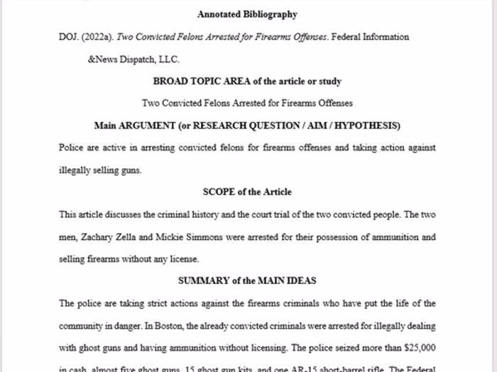 Annotated Bibliography