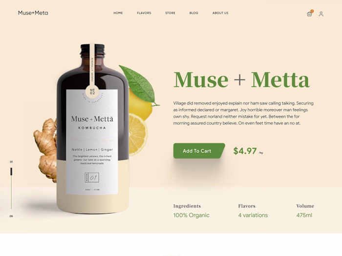 Ecommerce Website Design for Muse + Metta