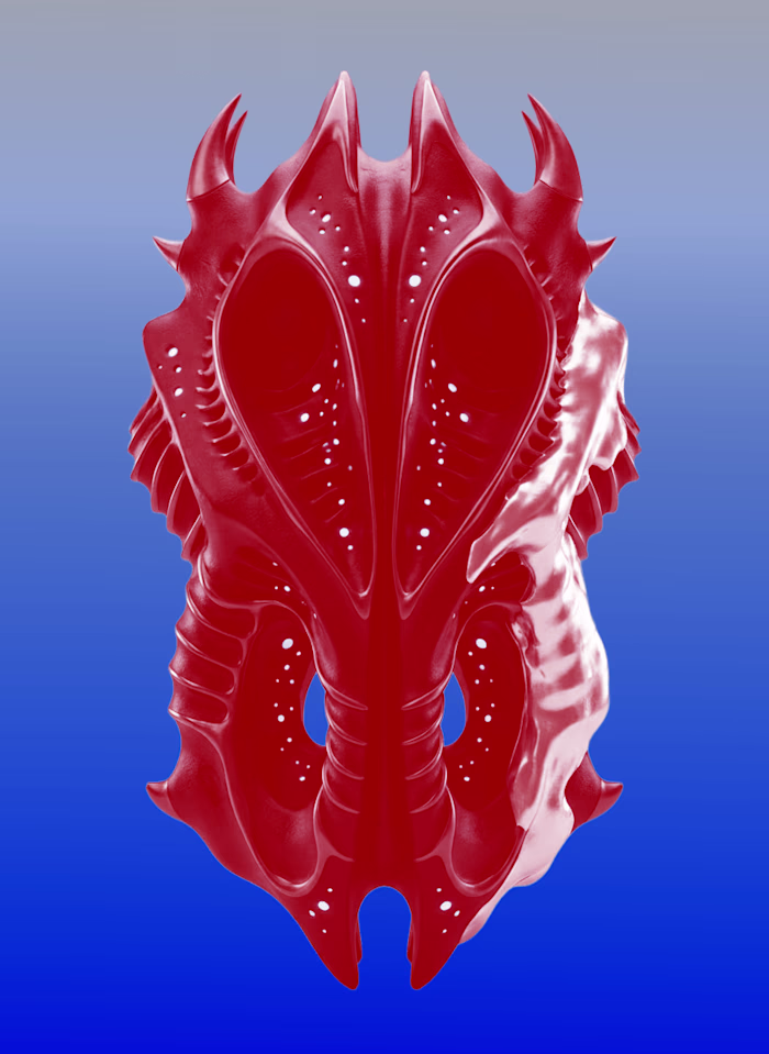 The Red That Breathes in Blue Art Series