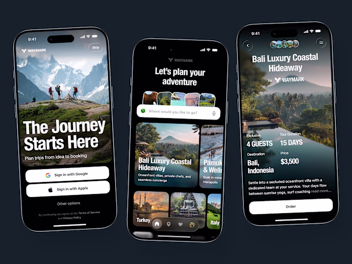 AI Trip Planner Mobile App Design