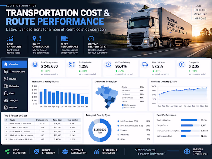 Transportation Cost & Route Performance Dashboard