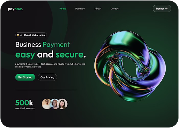 Designed a modern fintech mobile