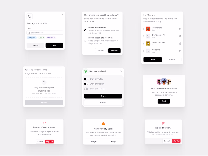 Minimal Modals / Popup Window Design