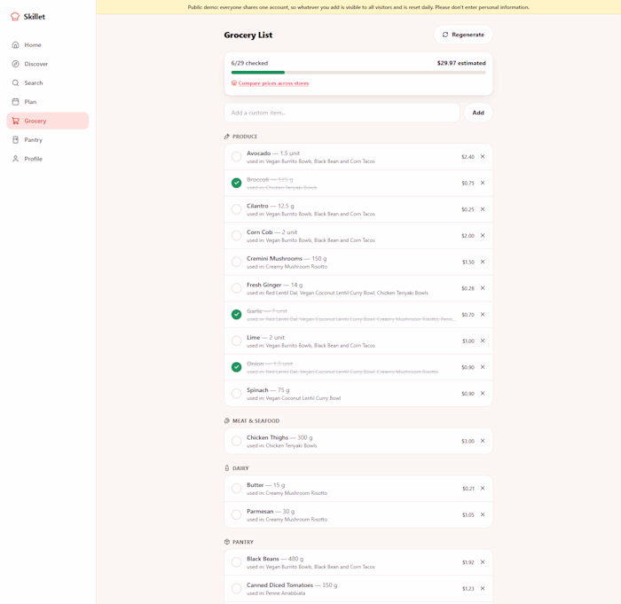 Skillet: budget-first meal planner (personal project)