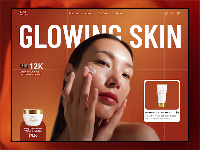 Skincare Ecommerce Website Design | Beauty Landing Page UI UX