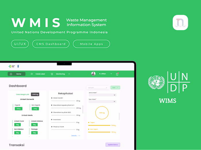 UI/UX Waste Management Information System UNDP Project