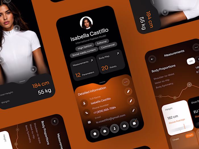 Model Portfolio Mobile App UI/UX Design