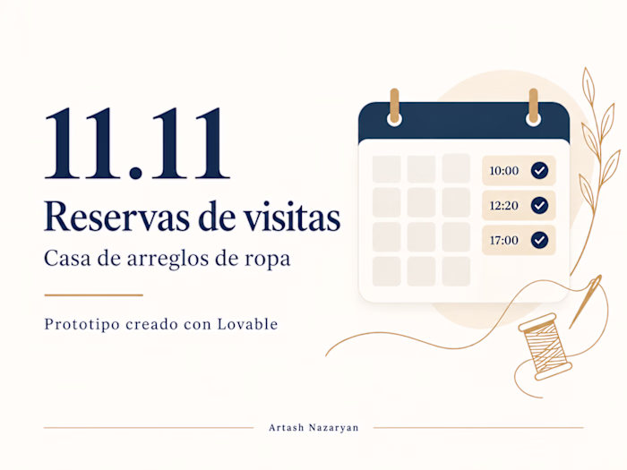 11.11 — Reservas de visitas

Creé