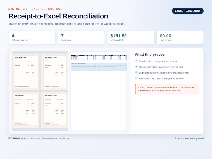 Spec: Receipt-to-Excel Reconciliation