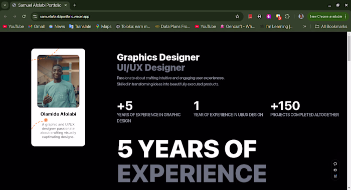 A Single Page Portfolio From PSD Doc