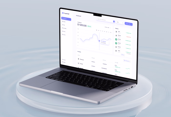 CryptoCall - Decentralized crypto platform UI design