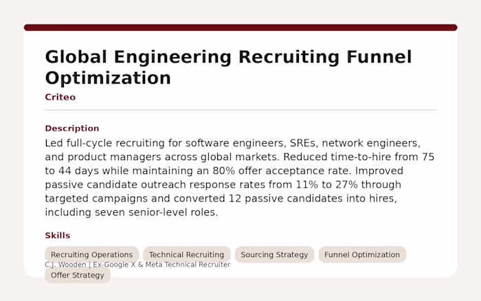 Global Engineering Recruiting Funnel Optimization