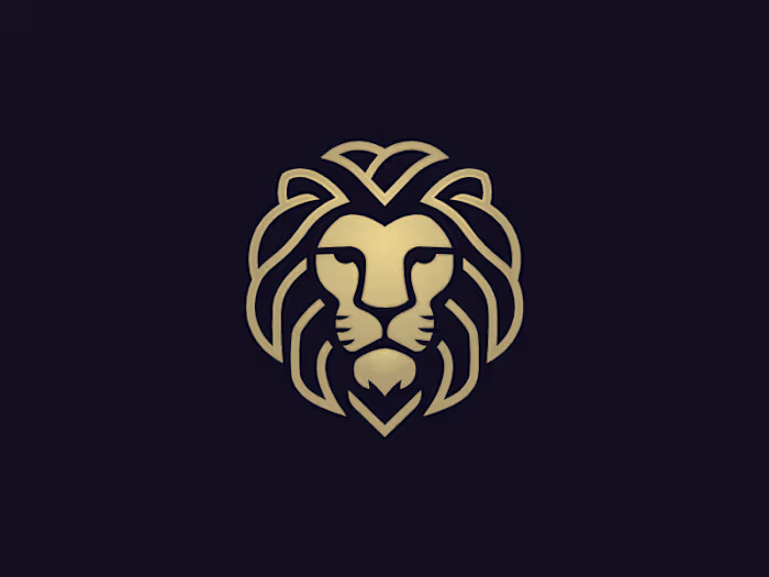 strong and stylish lion head logo