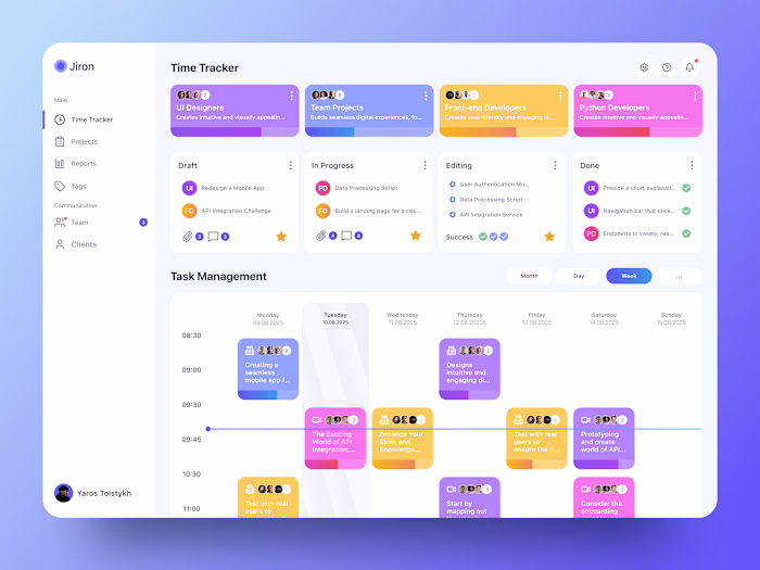 Time Tracking SaaS Dashboard UI